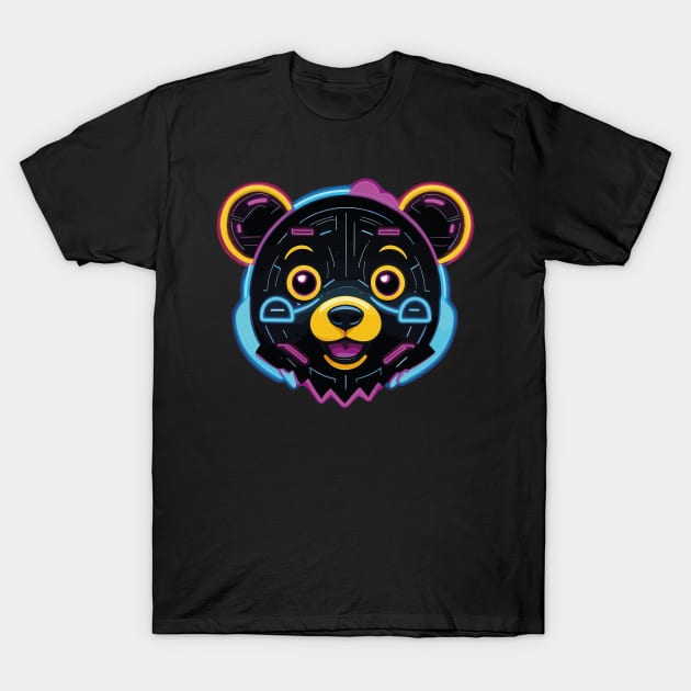 neon cyberpunk bear T-Shirt by chems eddine